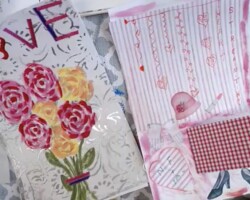 2.15.22 Roses and Dangling Doodle Hearts